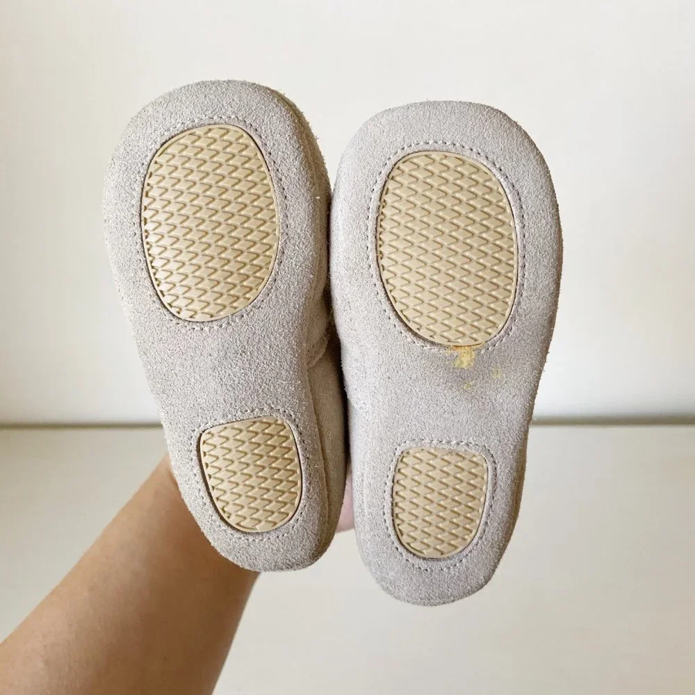 L'Amour Tan Booties Suede Leather Fleece Lined Star Infant Toddler 4 - Picture 9 of 9